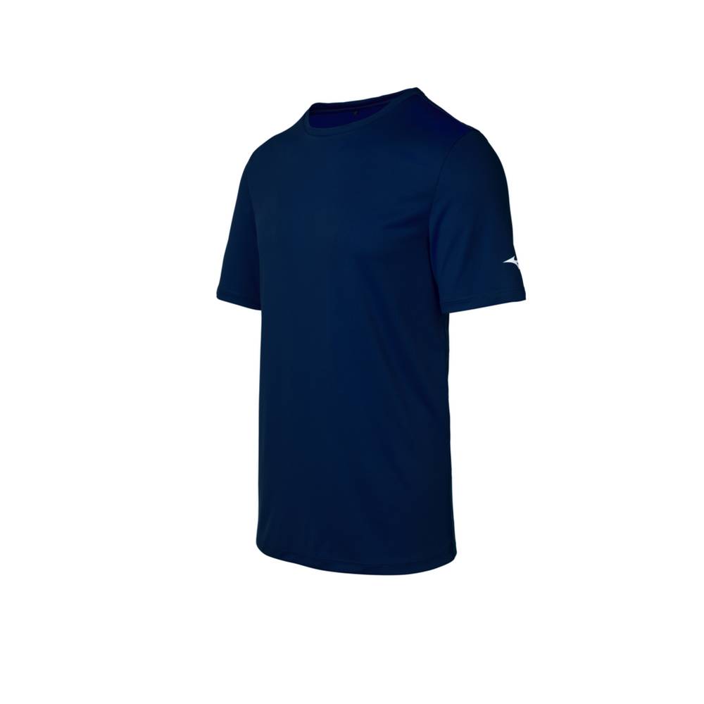 Mens Mizuno T-Shirts Navy Philippines (MWUHFG896)